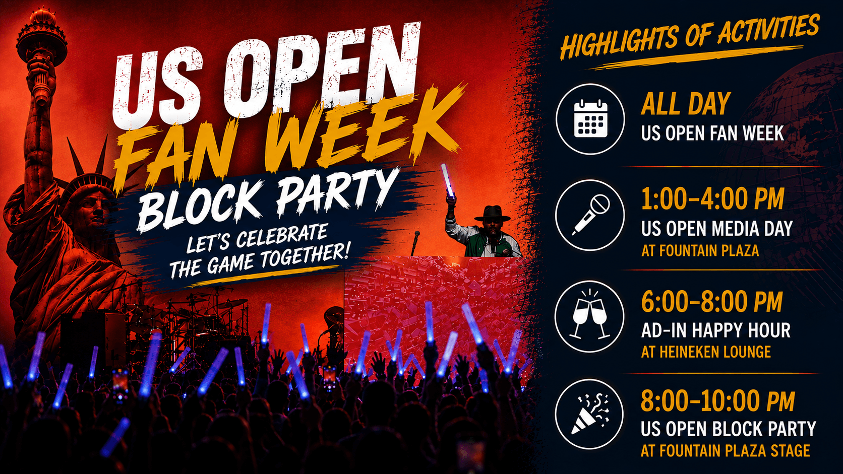 US Open Fan Week and Block Party with AD-IN